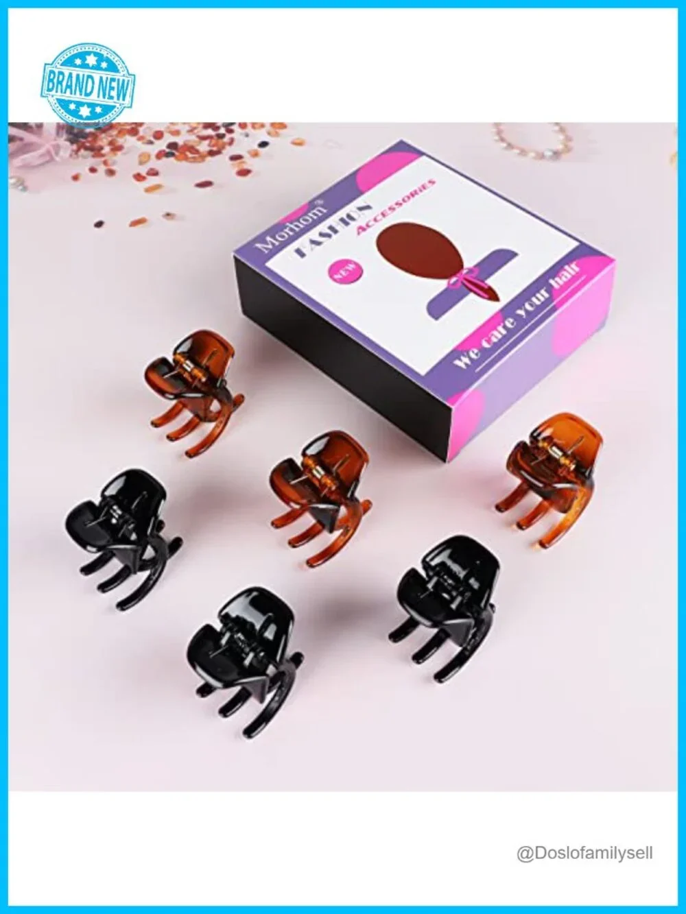6 Acrylic Resin Hair Claw Clips for Thick Medium Hair Non-Slip